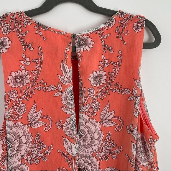 Tommy Hilfiger Coral White Floral Lined Sleeveless Keyhole Back Shift Dress - Picture 9 of 13